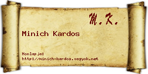 Minich Kardos névjegykártya